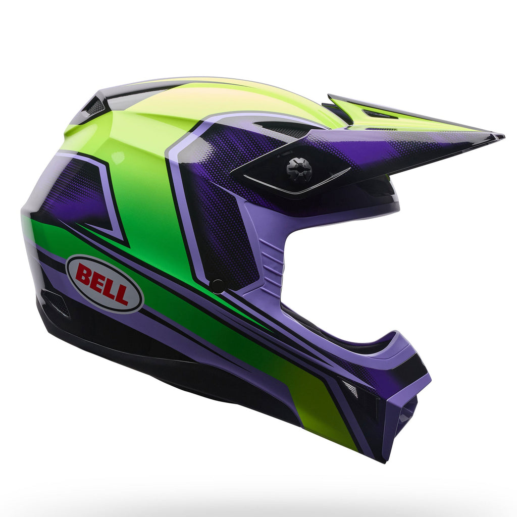 BELL MX-10 MIPS SPEEDWAY MX | Enduro Helmet (Black/Ultra Violet/Yellow Fluo)