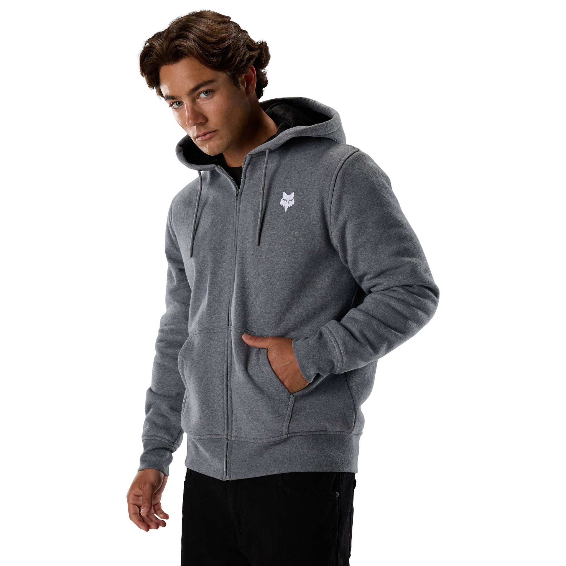 FOX Racing Mens Hoodie - Fox Head SASQUATCH Fleece Zip (Heather Graphite)