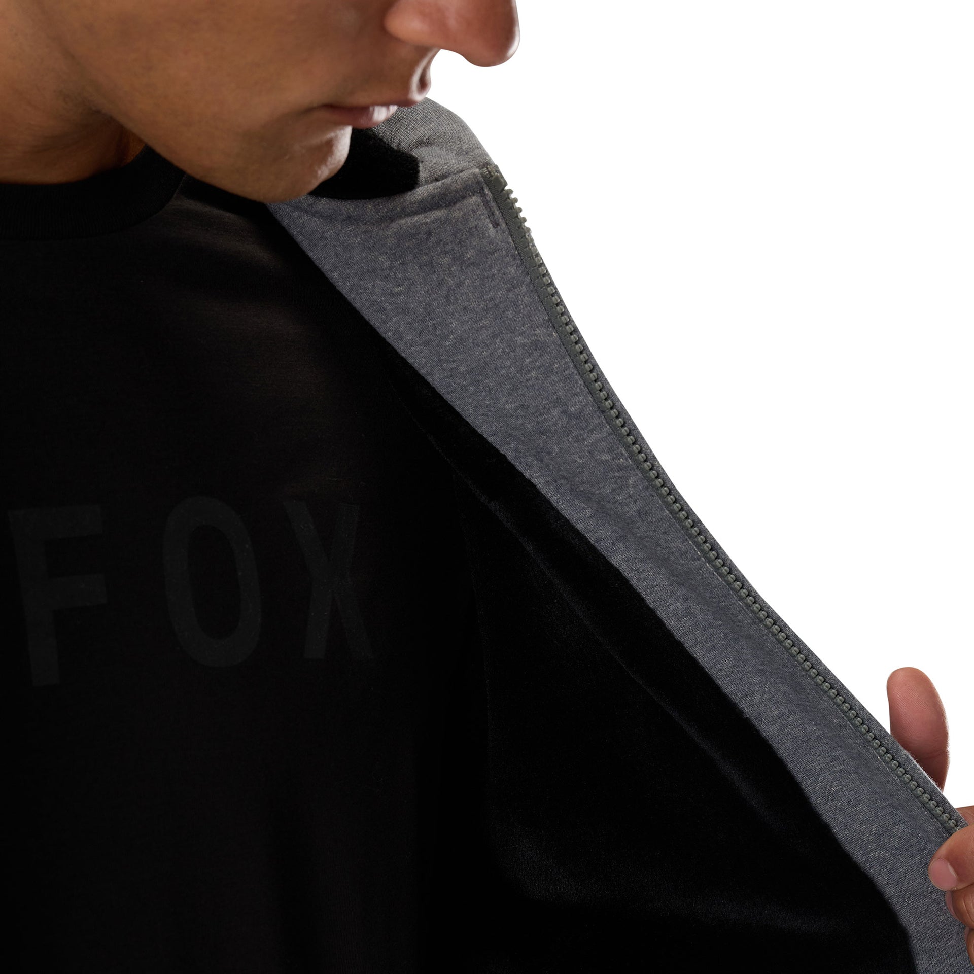 FOX Racing Mens Hoodie - Fox Head SASQUATCH Fleece Zip (Heather Graphite)