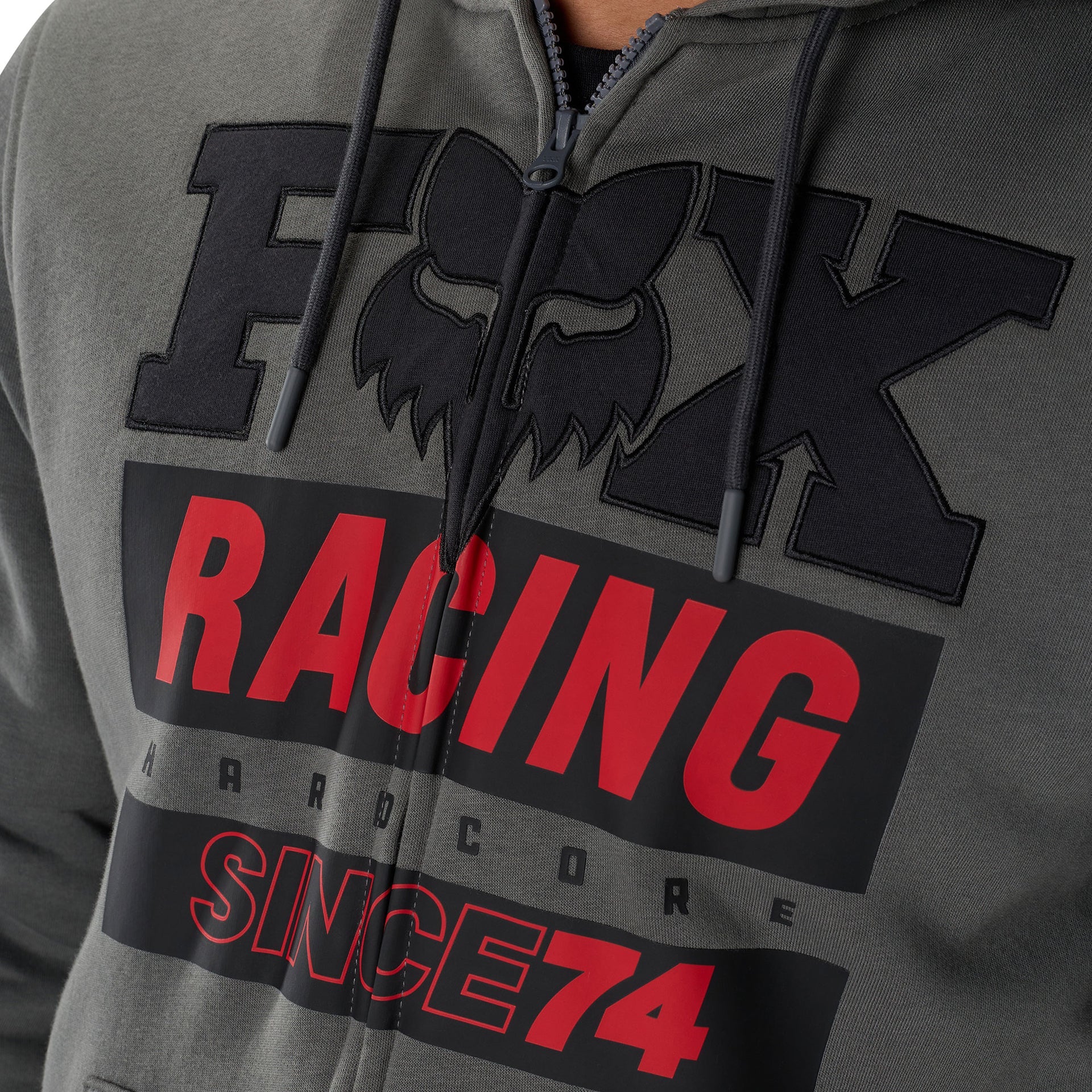 FOX Racing Mens Hoodie - SINCE 74 SASQUATCH Fleece Zip (Dark Shadow)