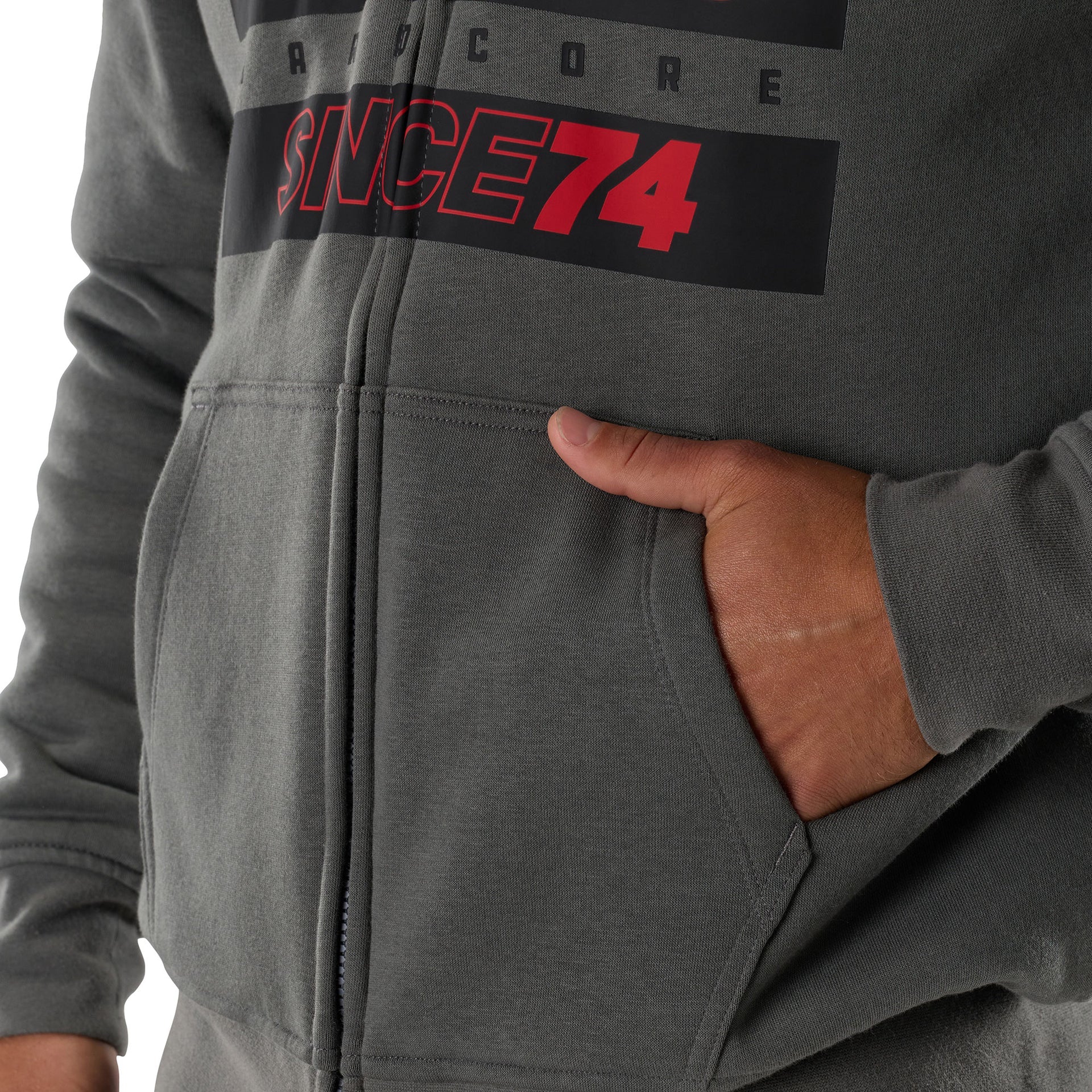 FOX Racing Mens Hoodie - SINCE 74 SASQUATCH Fleece Zip (Dark Shadow)