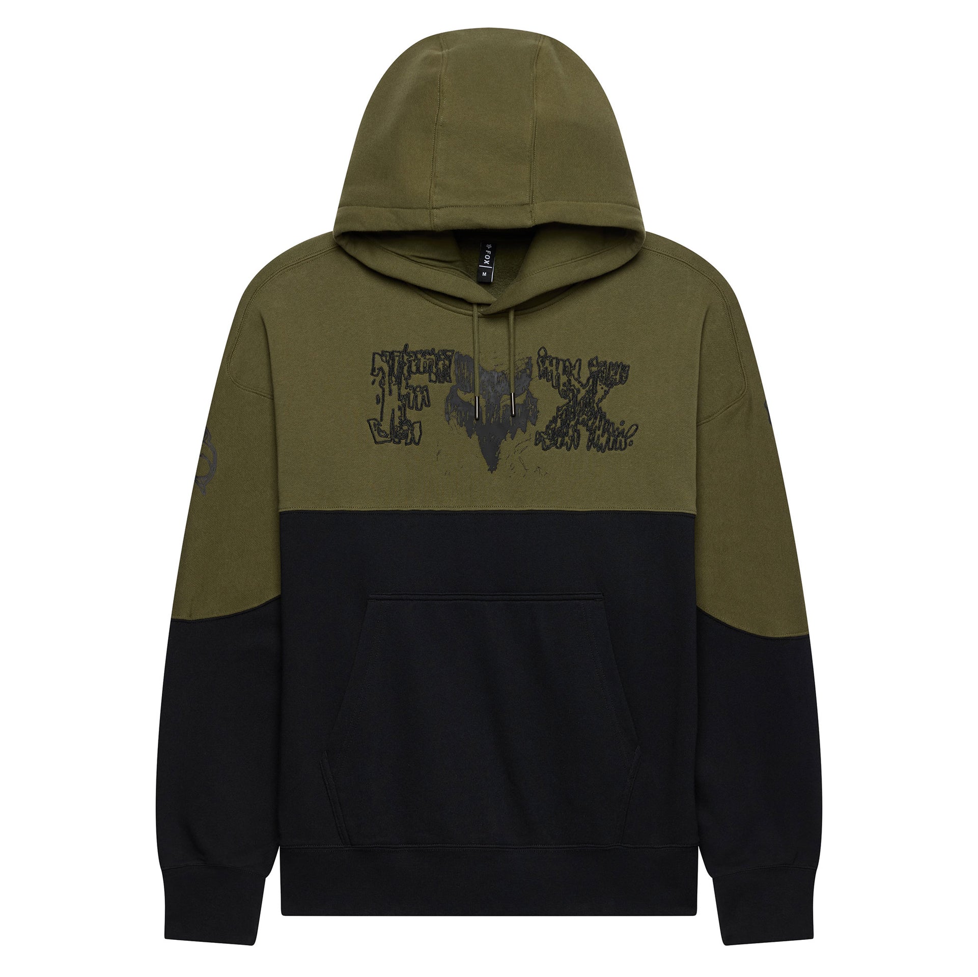 FOX Racing Mens Hoodie - ABYSS Fleece Pullover (Olive Green/Black)