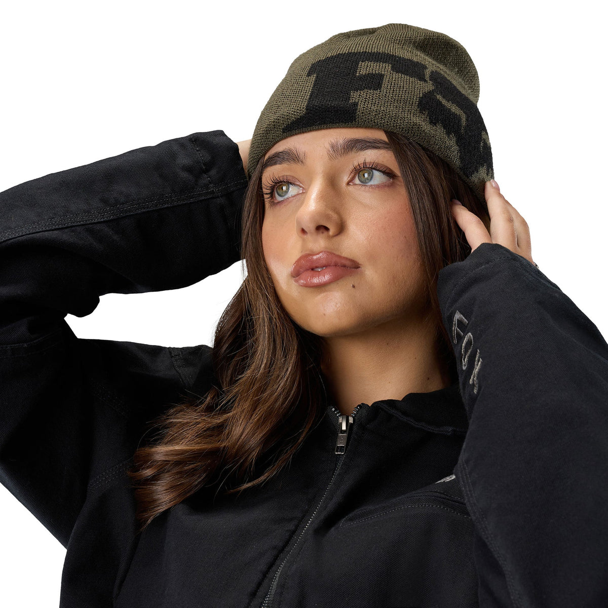 FOX Racing Mens Beanie - F HEAD X JACQUARD (Olive Green)