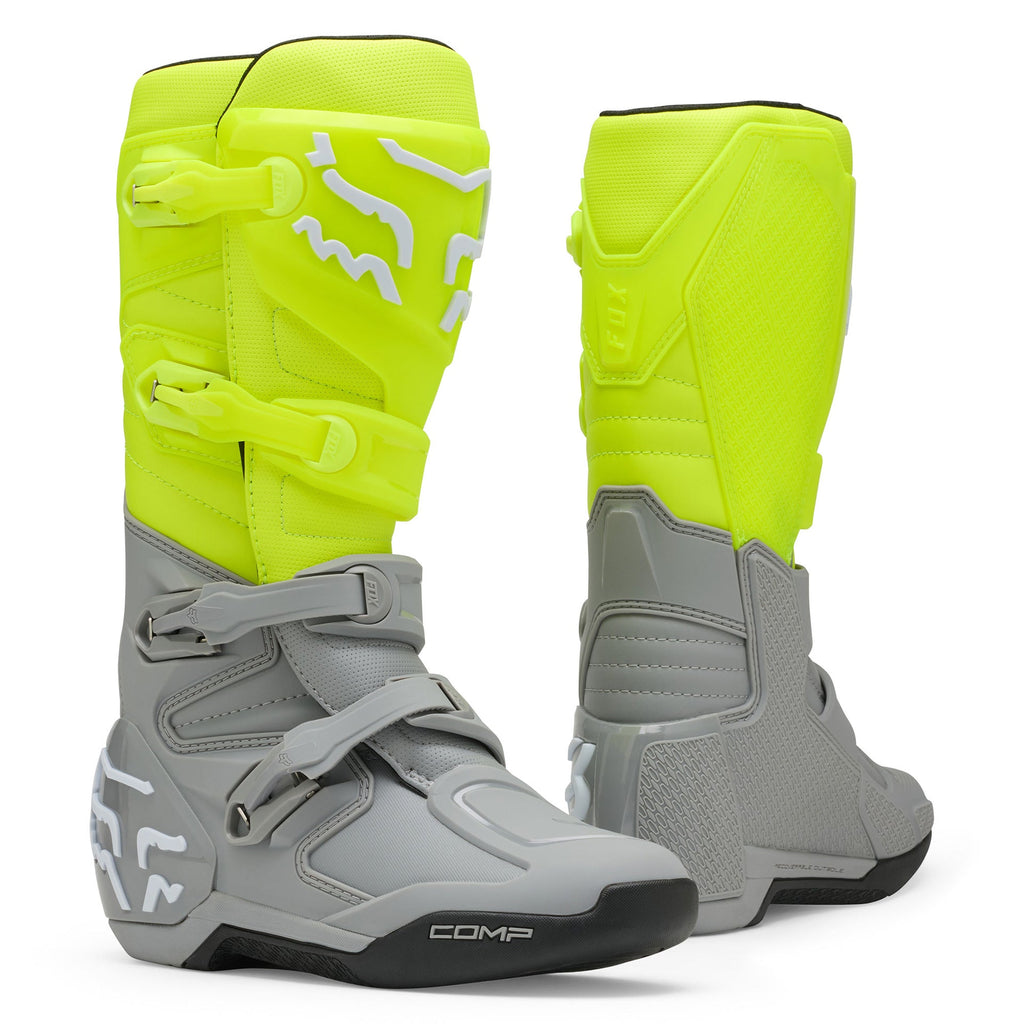 FOX Racing COMP Motocross Boots (Yellow/Grey)