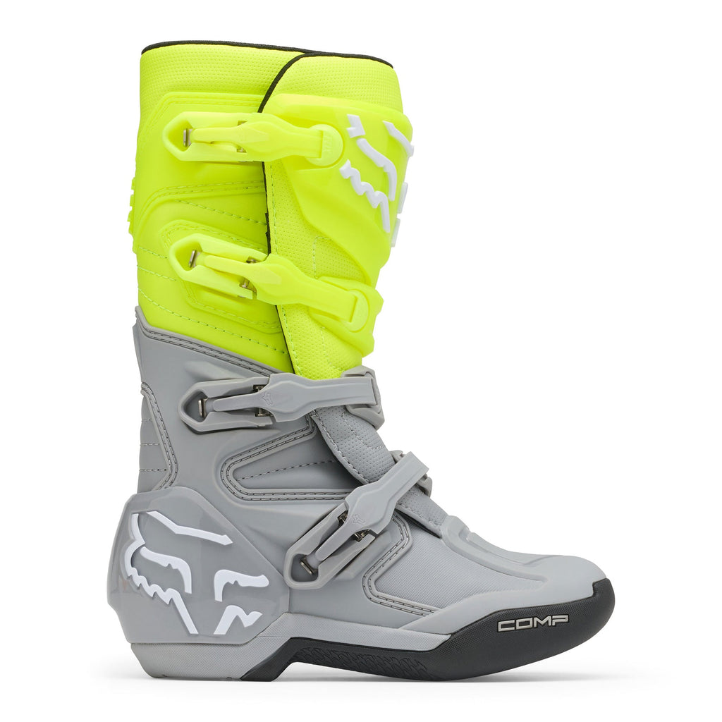 FOX Racing Youth COMP MX Boots (Yellow/Grey)