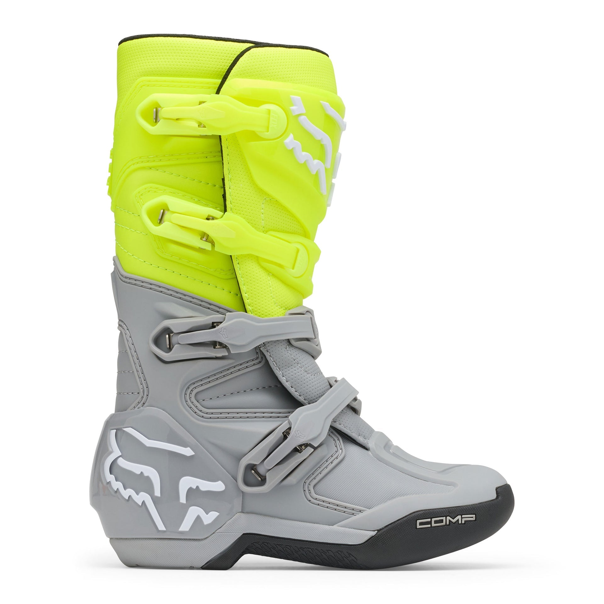 FOX Racing Youth COMP MX Boots (Yellow/Grey)