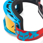 FOX Racing Youth MAIN RAID MX Goggles (Rust Red/Blue) Mirror Red Lens