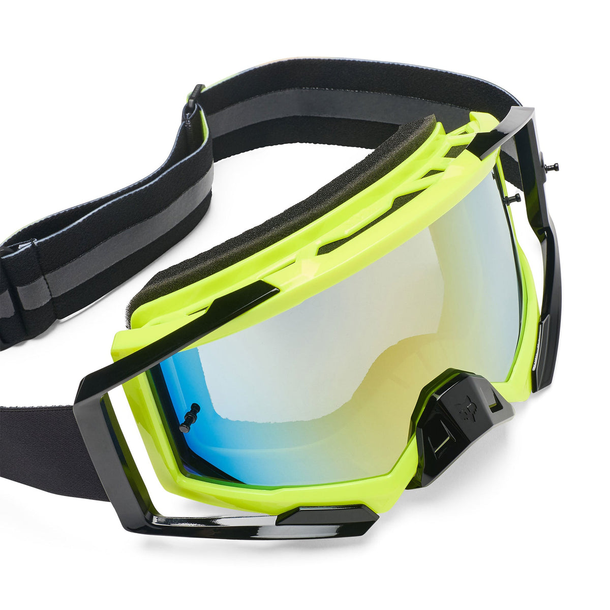 FOX Racing AIRSPACE V3 FOUNDRY MX Goggles (Hi-Viz Yellow/Black) Mirror Gold Lens