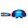 FOX Racing AIRSPACE V3 TEMPER MX Goggles (Midnight Blue/White) Mirror Blue Lens