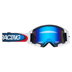 FOX Racing AIRSPACE V3 TEMPER MX Goggles (Midnight Blue/White) Mirror Blue Lens