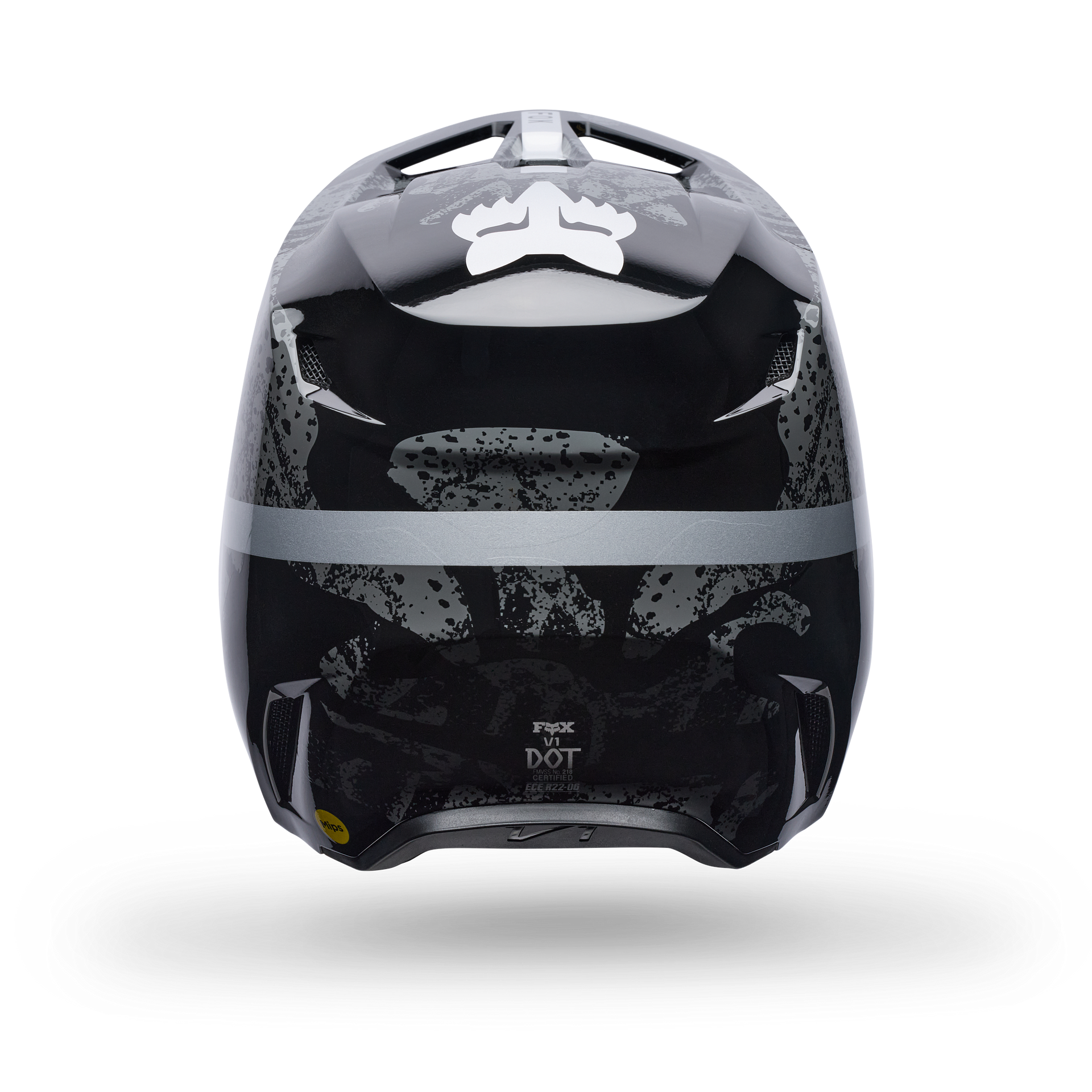 FOX Racing V1 MIPS BNKR MX Helmet (Black Camo/Silver)