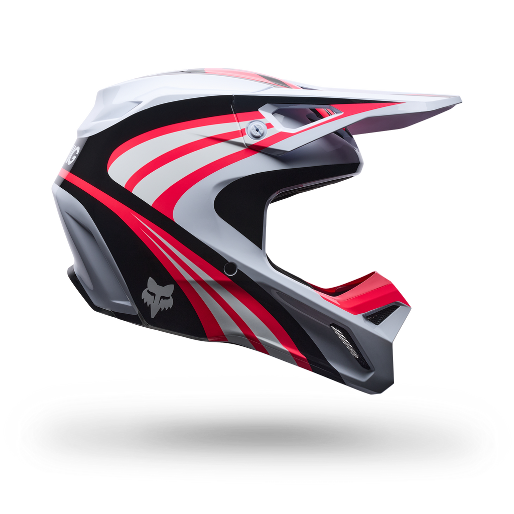 FOX Racing Youth V1 DRAFT MX Helmet (White/Pink/Grey)