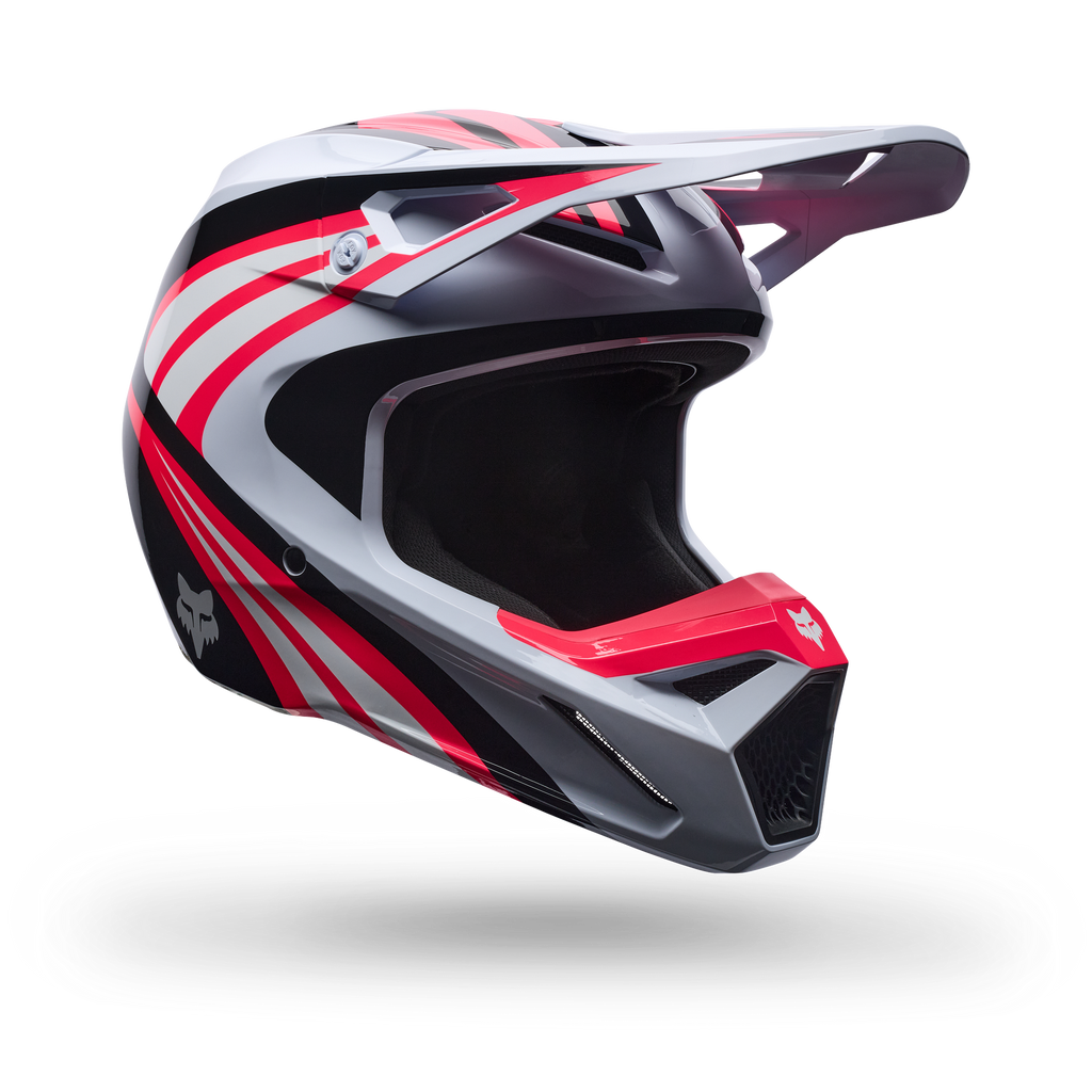 FOX Racing Youth V1 DRAFT MX Helmet (White/Pink/Grey)