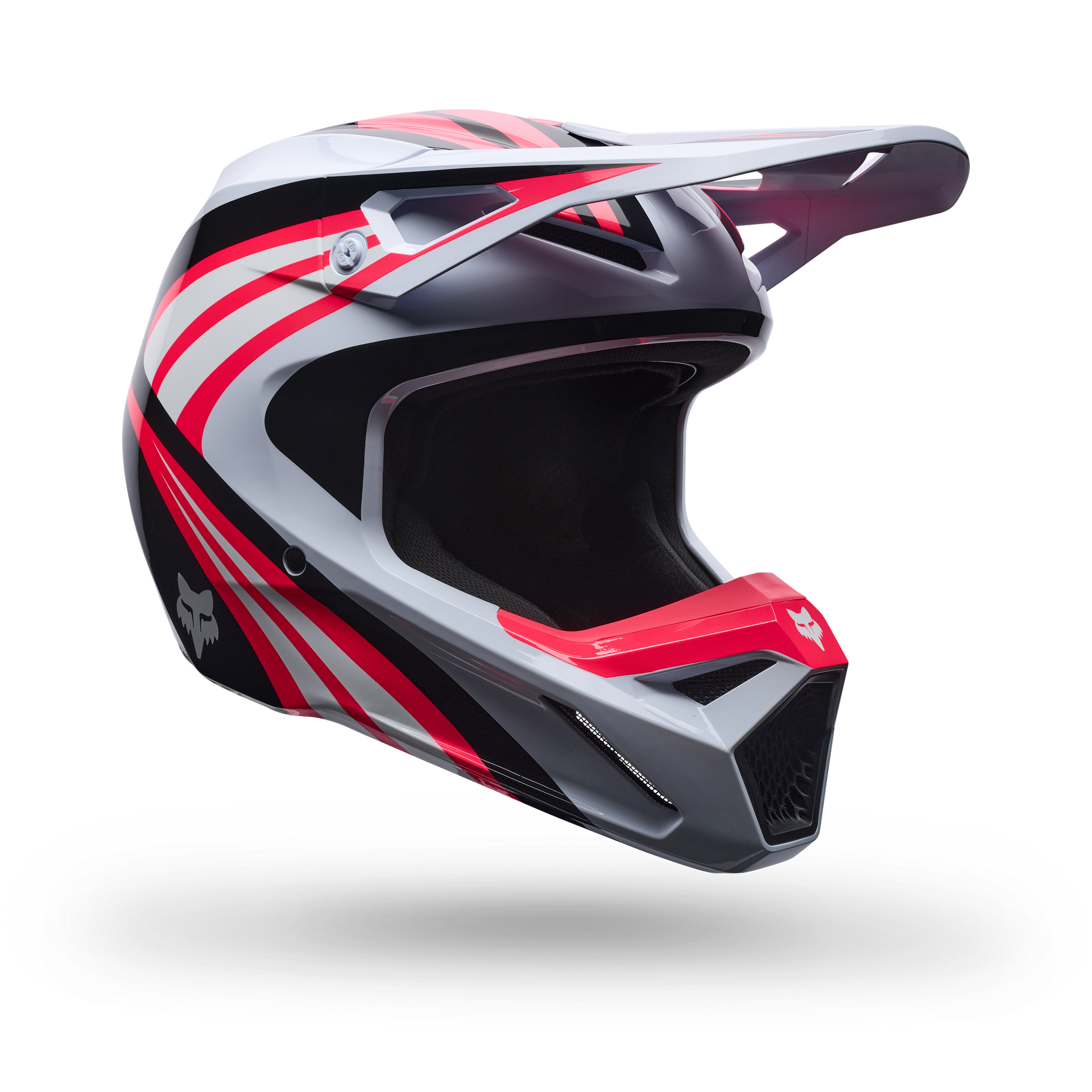 FOX Racing Youth V1 DRAFT MX Helmet (White/Pink/Grey)