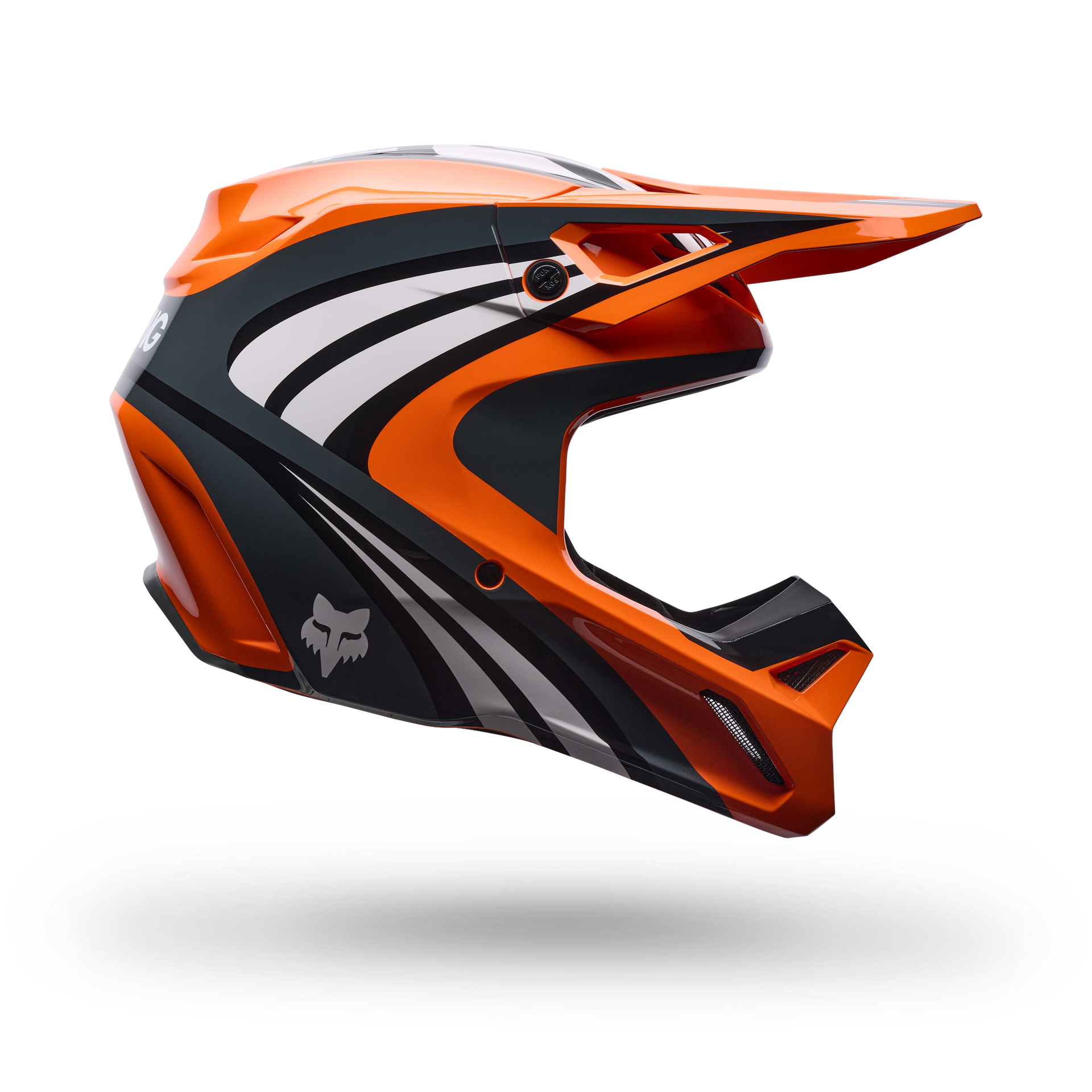 FOX Racing Youth V1 DRAFT MX Helmet (Orange/Black/White)