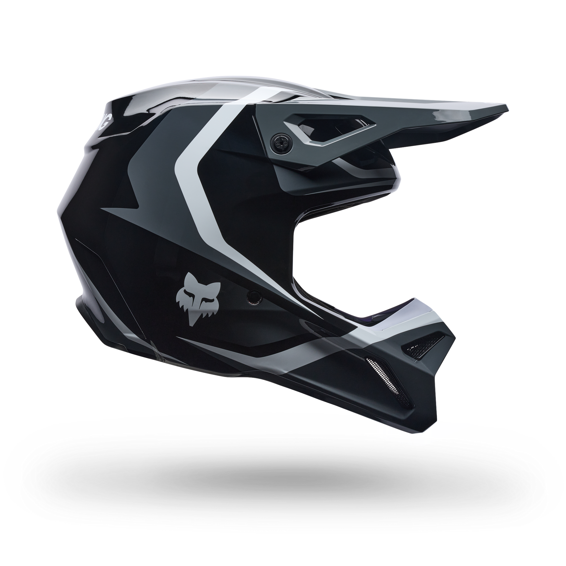 FOX Racing Youth V1 FRAME MX Helmet (Black/Grey/White)