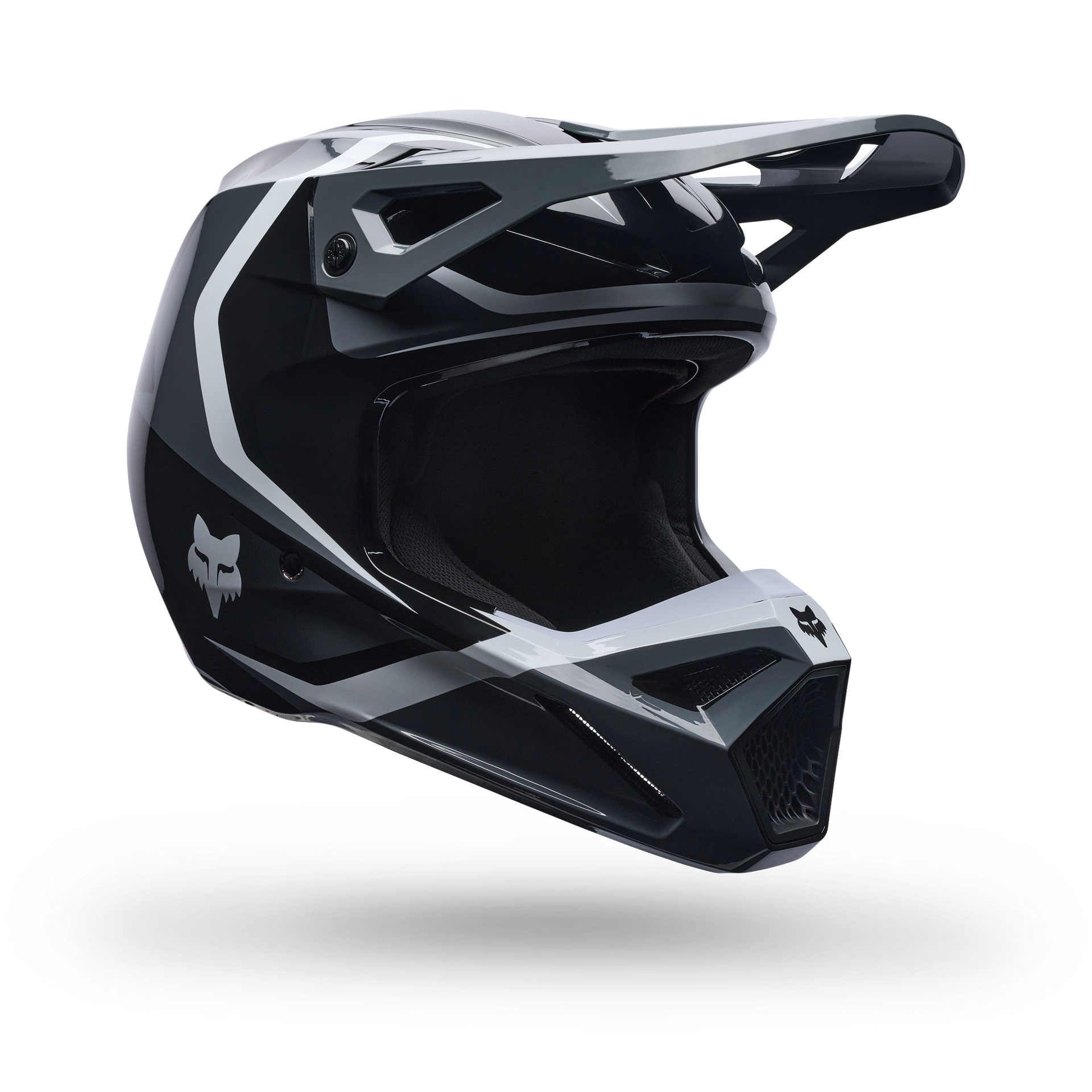 FOX Racing Youth V1 FRAME MX Helmet (Black/Grey/White)