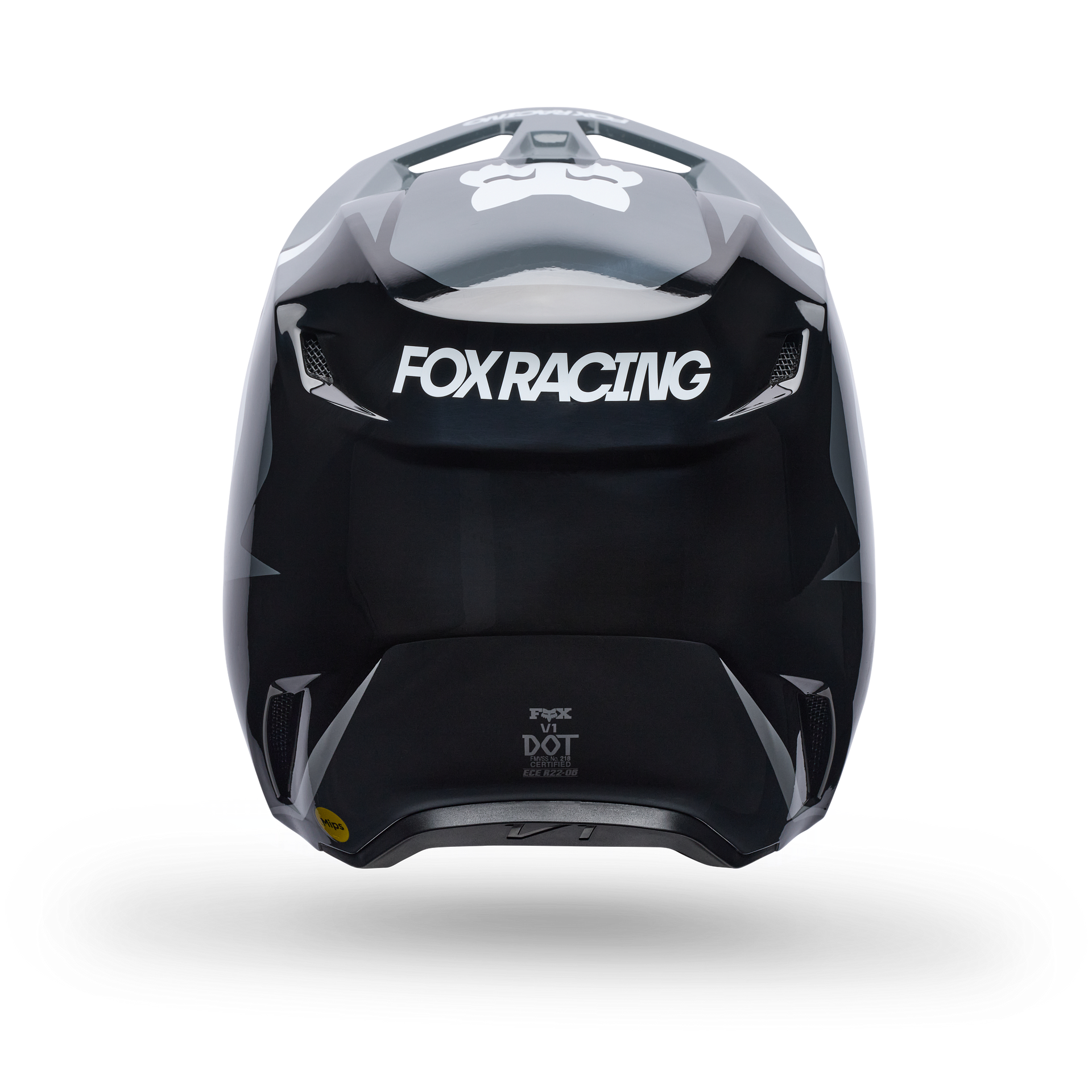 FOX Racing Youth V1 FRAME MX Helmet (Black/Grey/White)