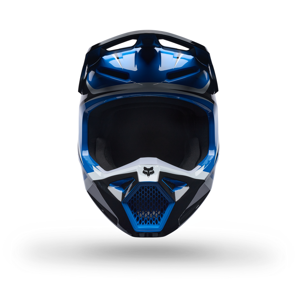 FOX Racing Youth V1 FRAME MX Helmet (Blue/Black/White)