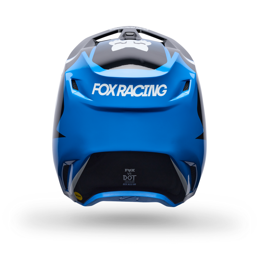 FOX Racing Youth V1 FRAME MX Helmet (Blue/Black/White)