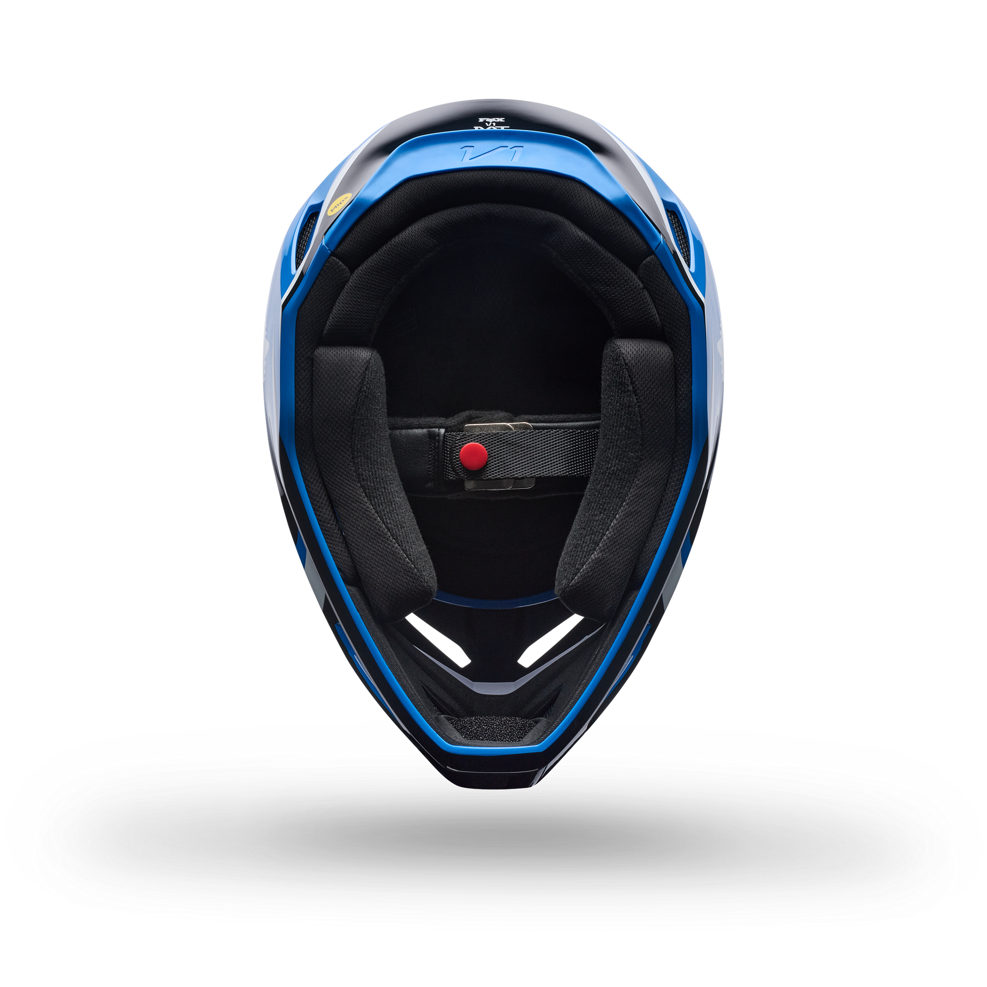 FOX Racing Youth V1 FRAME MX Helmet (Blue/Black/White)