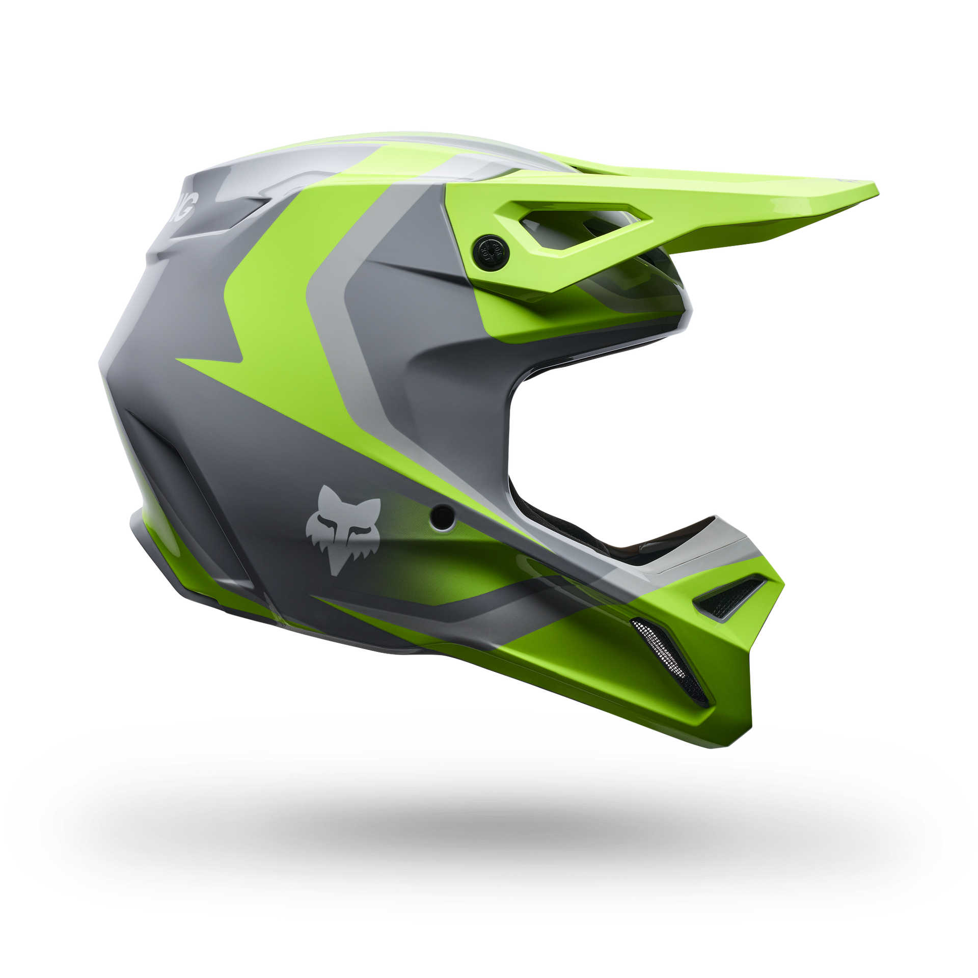 FOX Racing Youth V1 FRAME MX Helmet (Grey/Yellow)