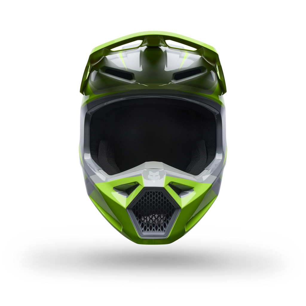 FOX Racing Youth V1 FRAME MX Helmet (Grey/Yellow)