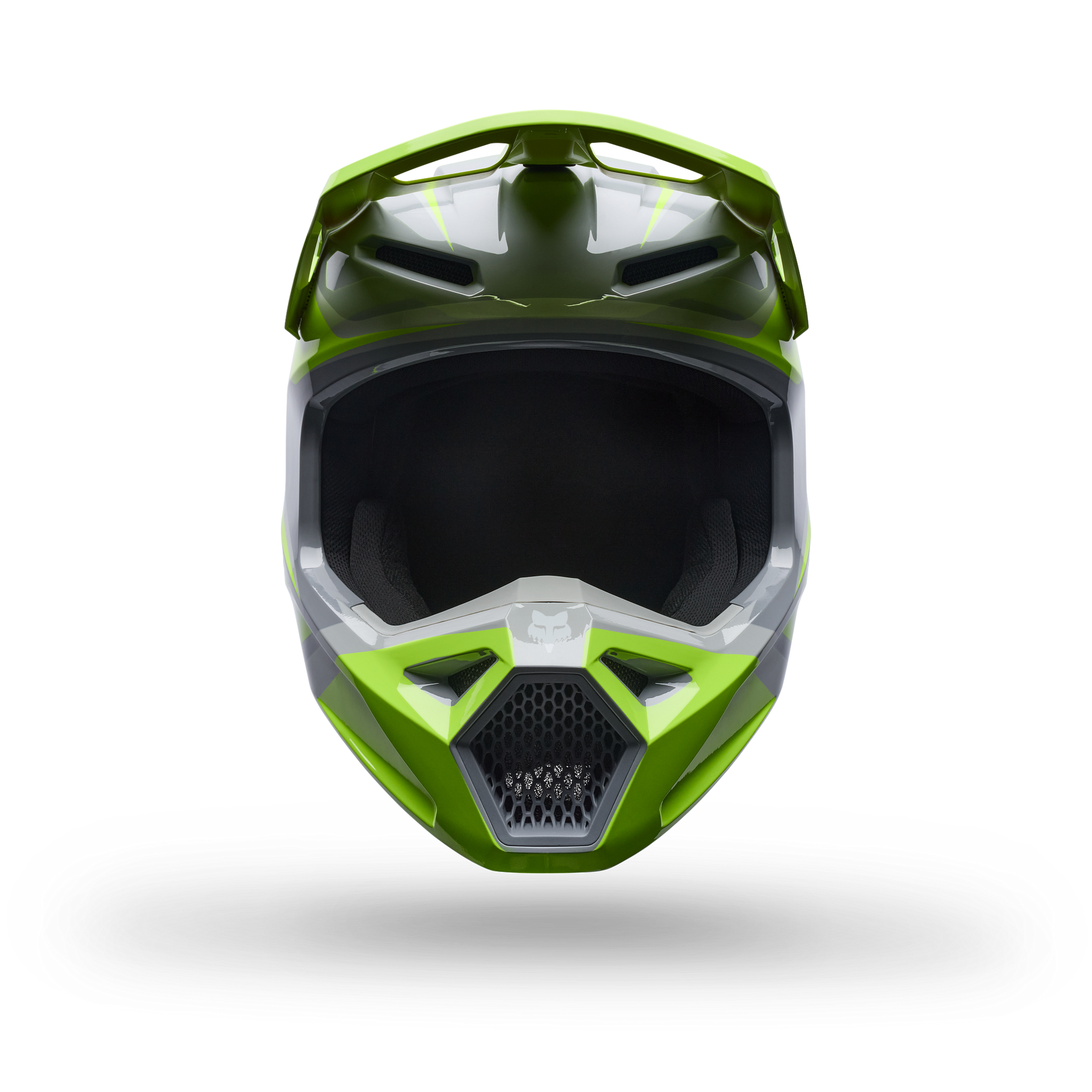 FOX Racing Youth V1 FRAME MX Helmet (Grey/Yellow)
