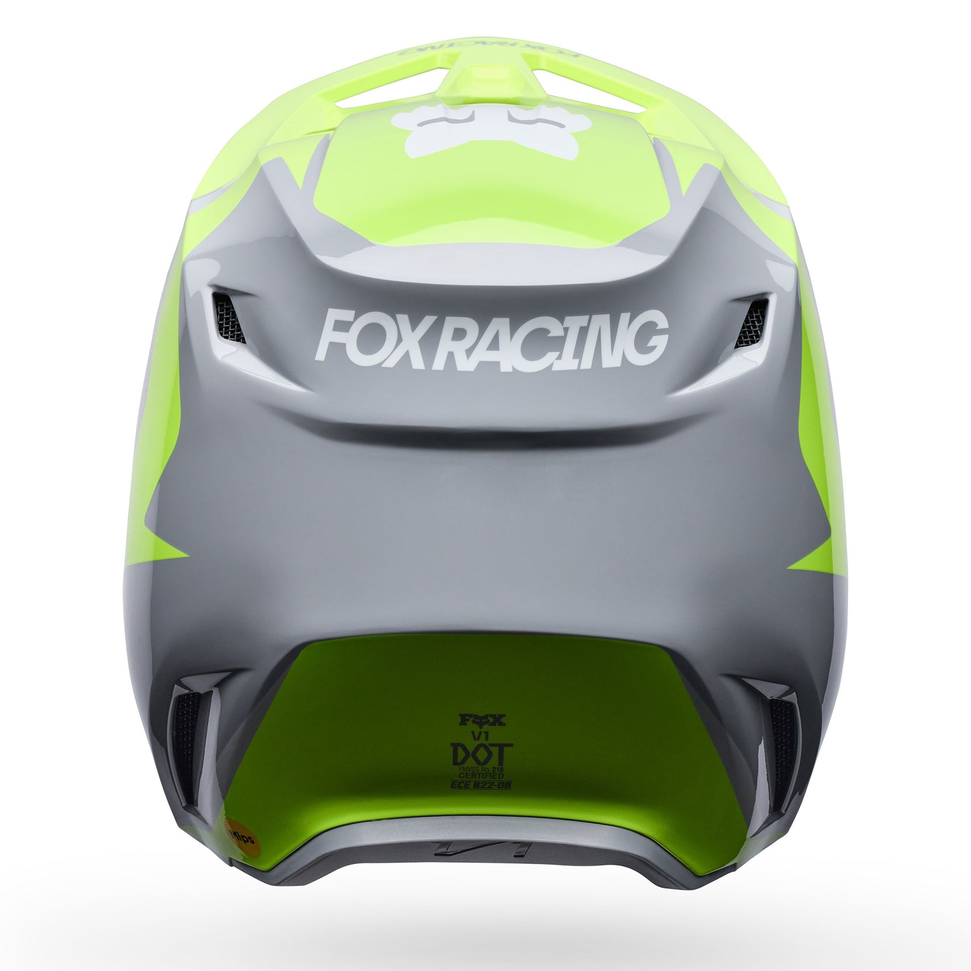 FOX Racing V1 MIPS FRAME MX Helmet (Grey/Yellow)