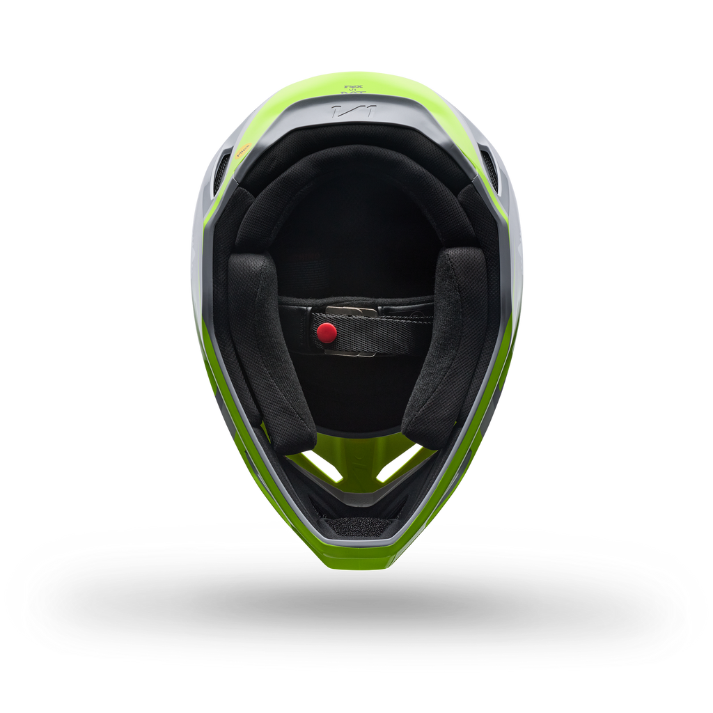 FOX Racing Youth V1 FRAME MX Helmet (Grey/Yellow)