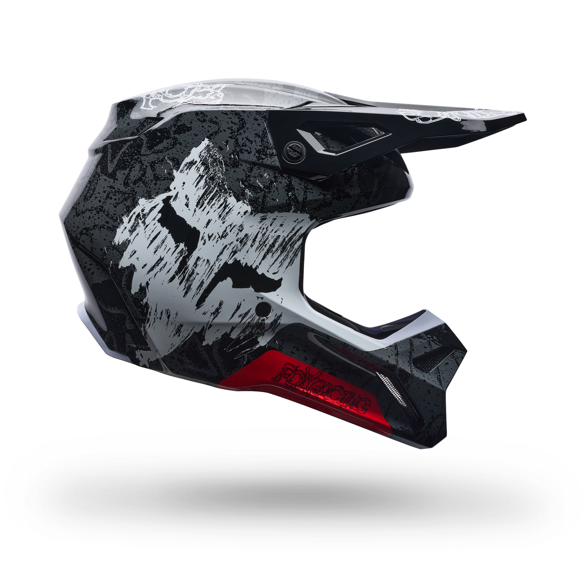 FOX Racing V1 MIPS ABYSS MX Helmet (Black/Grey/White)