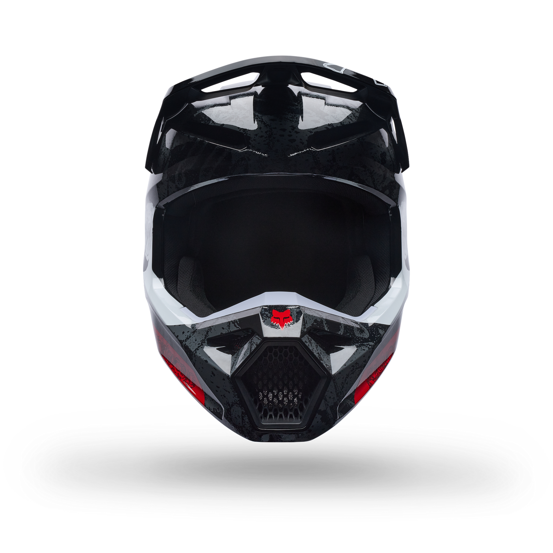 FOX Racing Youth V1 ABYSS MX Helmet (Black/White/Red)
