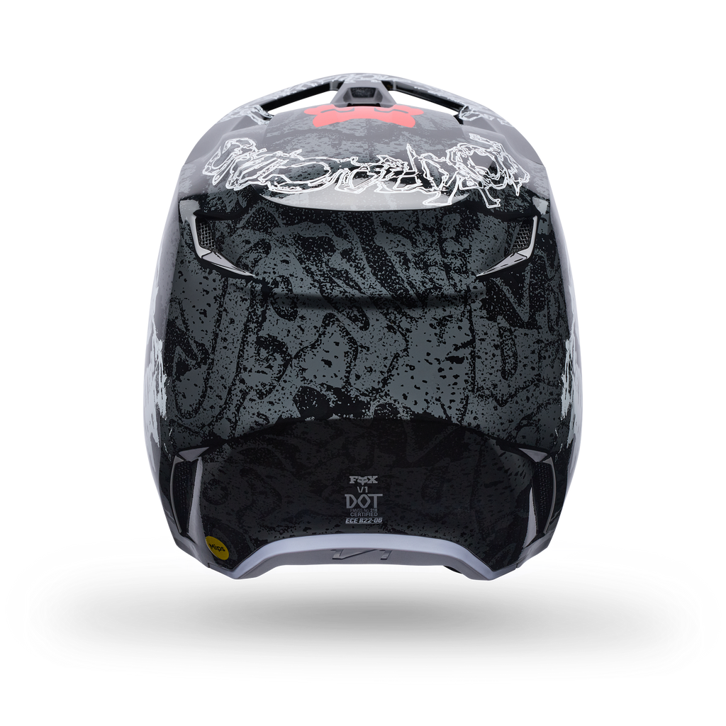 FOX Racing Youth V1 ABYSS MX Helmet (Black/White/Red)