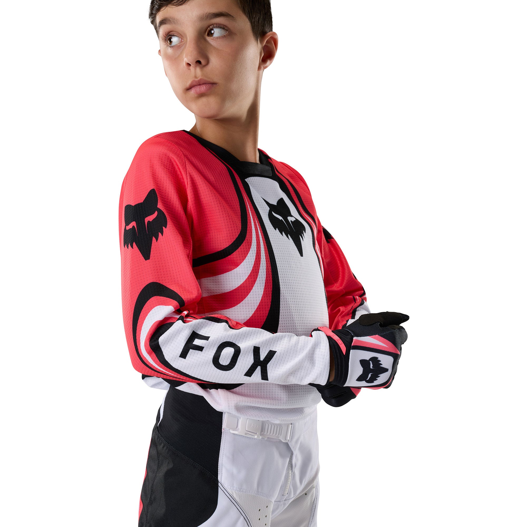 FOX Racing Youth 180 DRAFT MX Gear Set (White/Pink/Black)