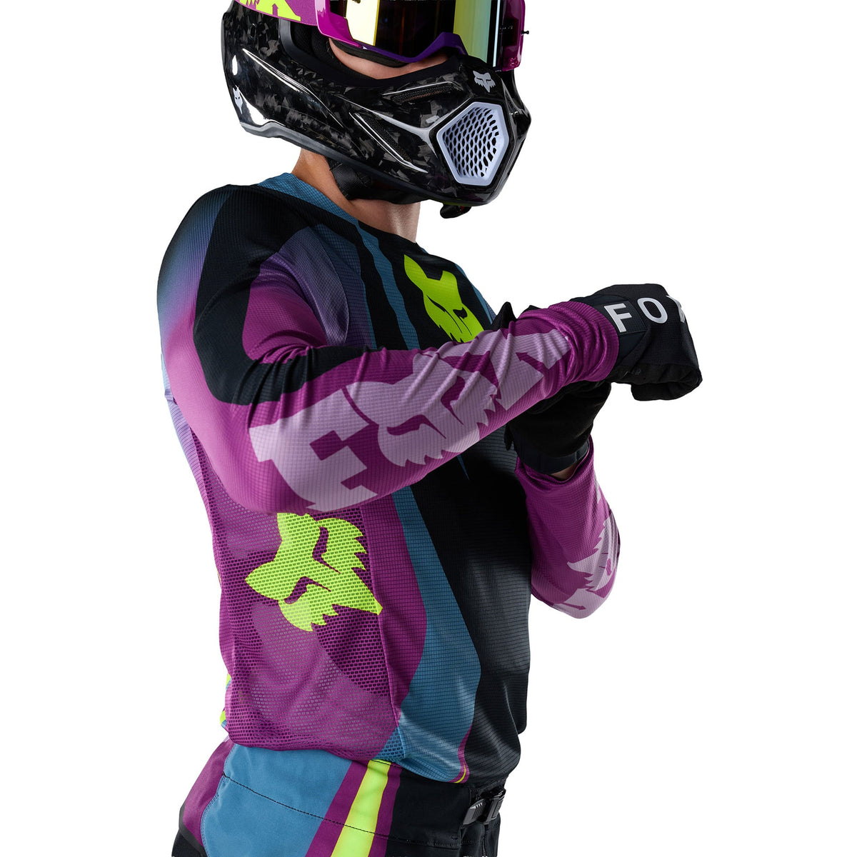 FOX Racing FLEXAIR THORN MX Jersey (Purple Lava/Yellow Fluo)