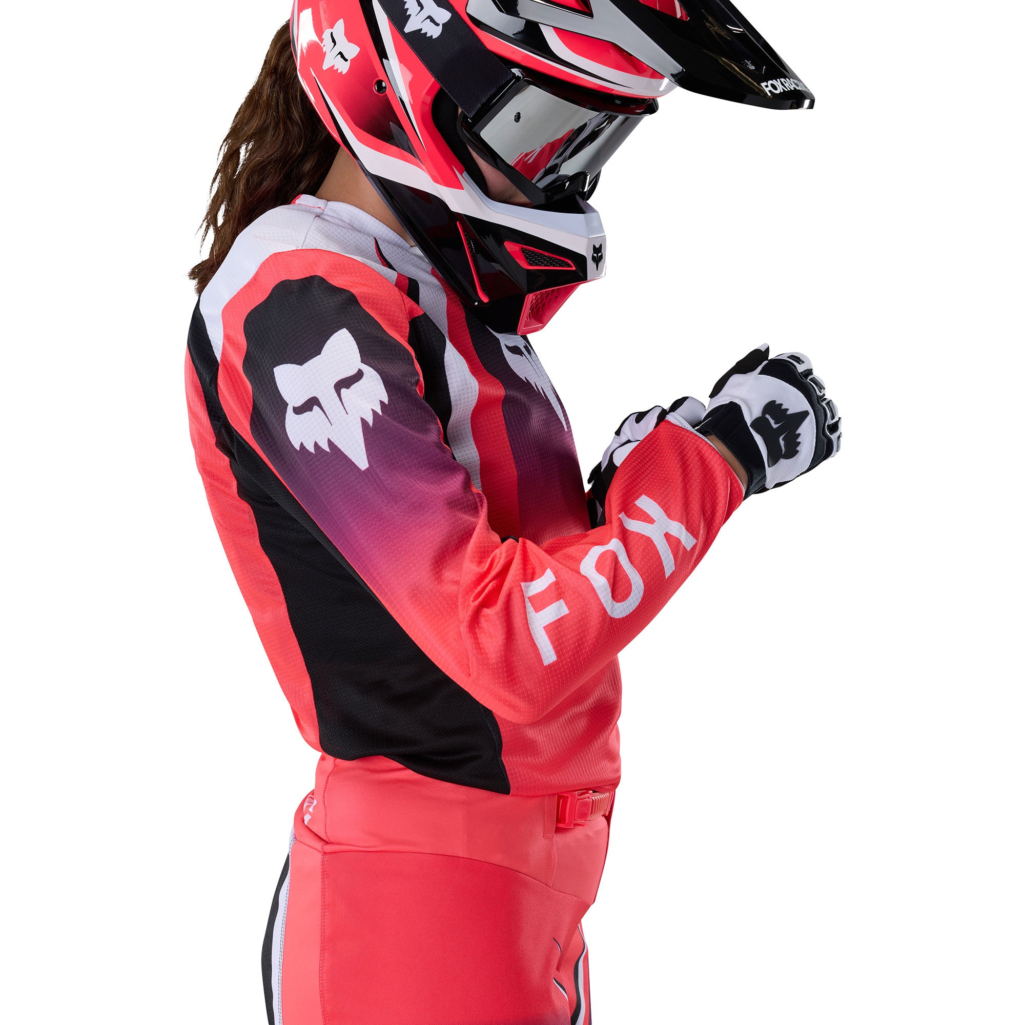 FOX Racing Women's 180 FRAME MX Gear Set (Neon Pink/Black/White)