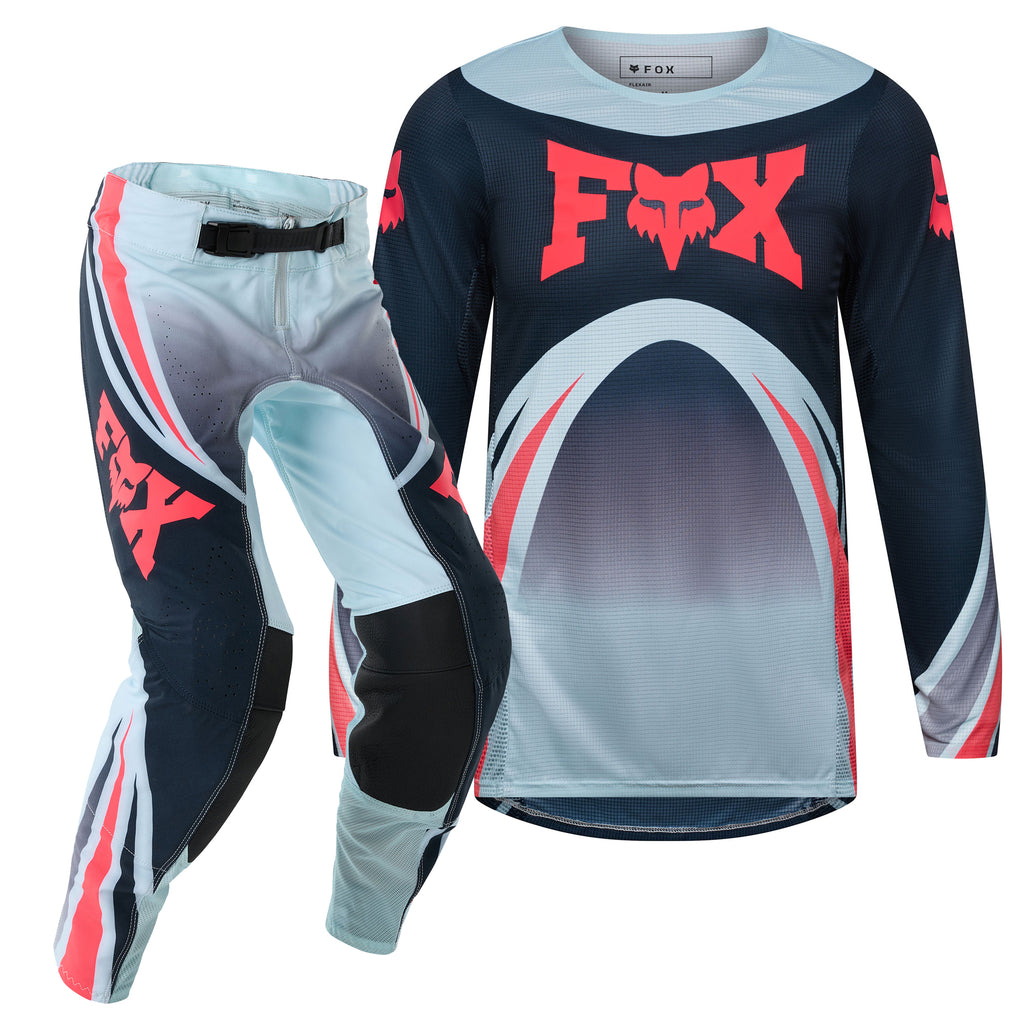 FOX Racing Youth FLEXAIR ARC MX Gear Set (Ice Blue/Midnight/Red Fluo)