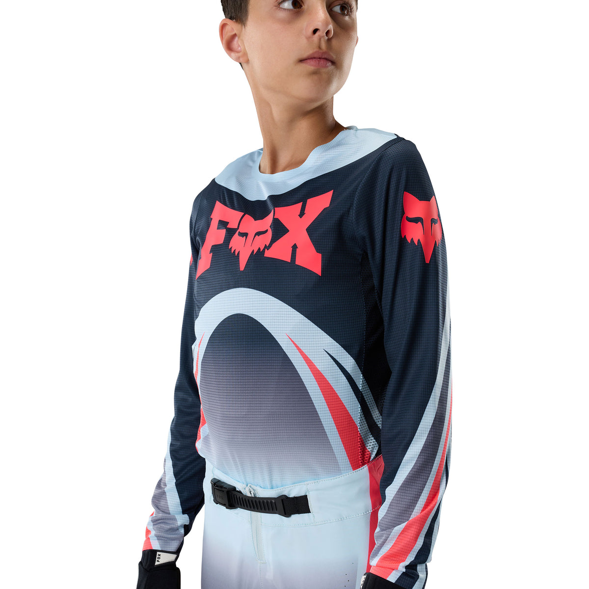 FOX Racing Youth FLEXAIR ARC MX Gear Set (Ice Blue/Midnight/Red Fluo)