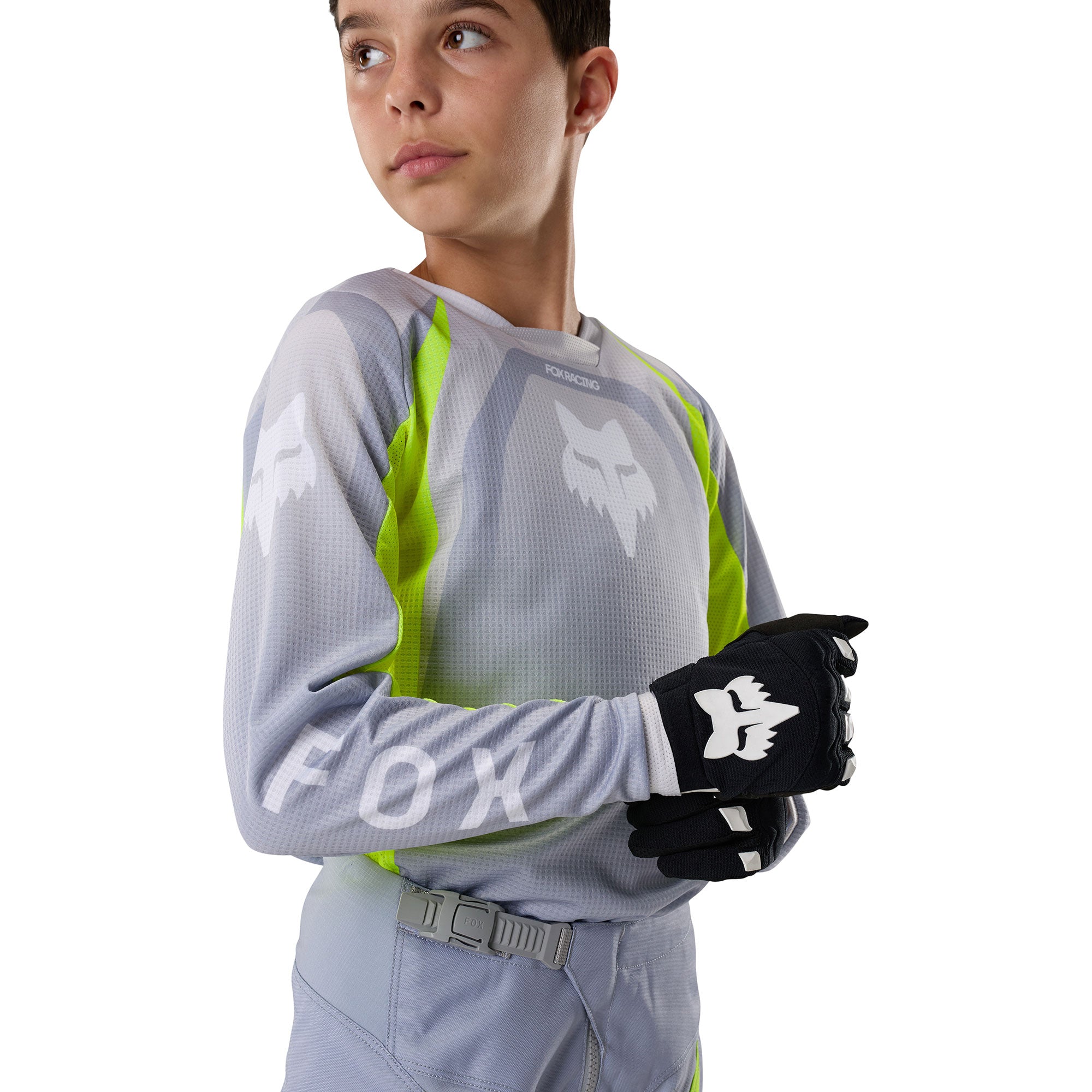 FOX Racing Youth 180 FRAME MX Gear Set (Grey/Yellow)