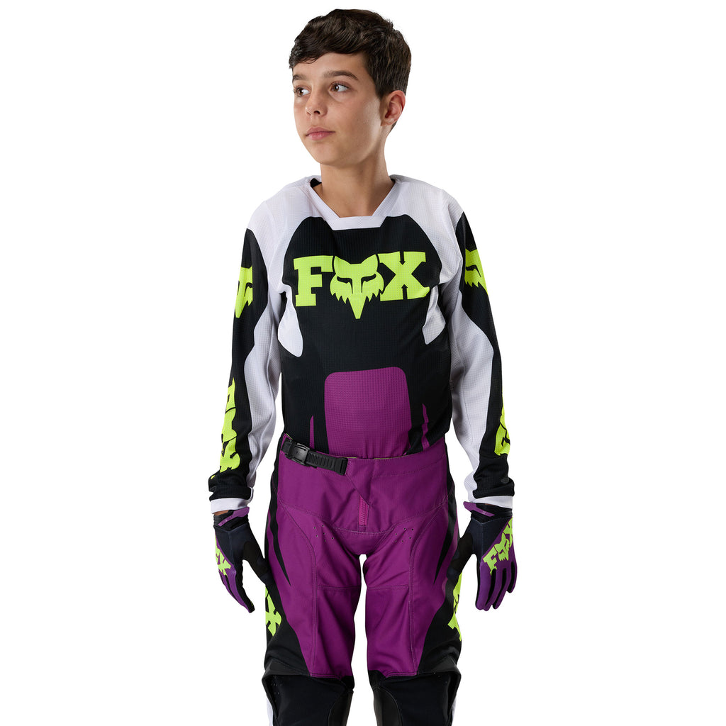 FOX Racing Youth 180 RAID MX Gear Set (Purple Lava/Black/White)