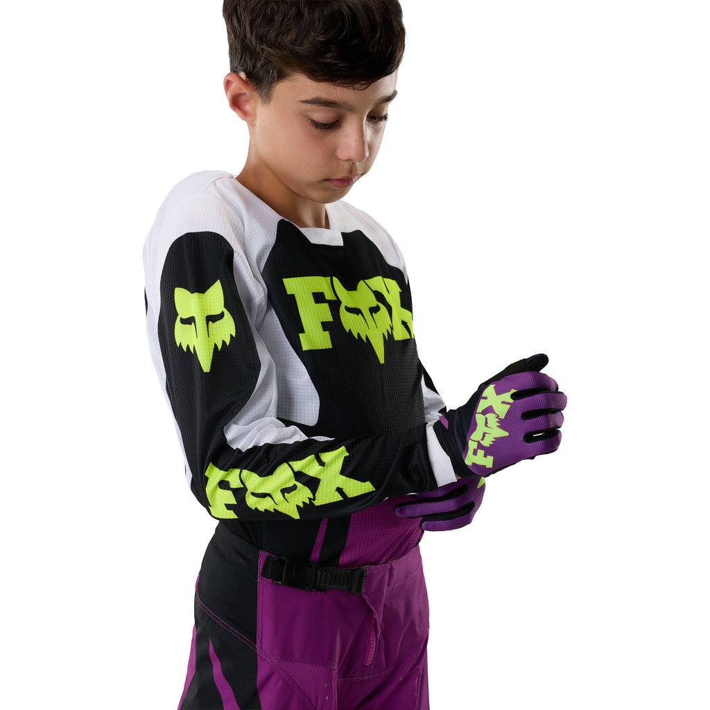 FOX Racing Youth 180 RAID MX Gear Set (Purple Lava/Black/White)