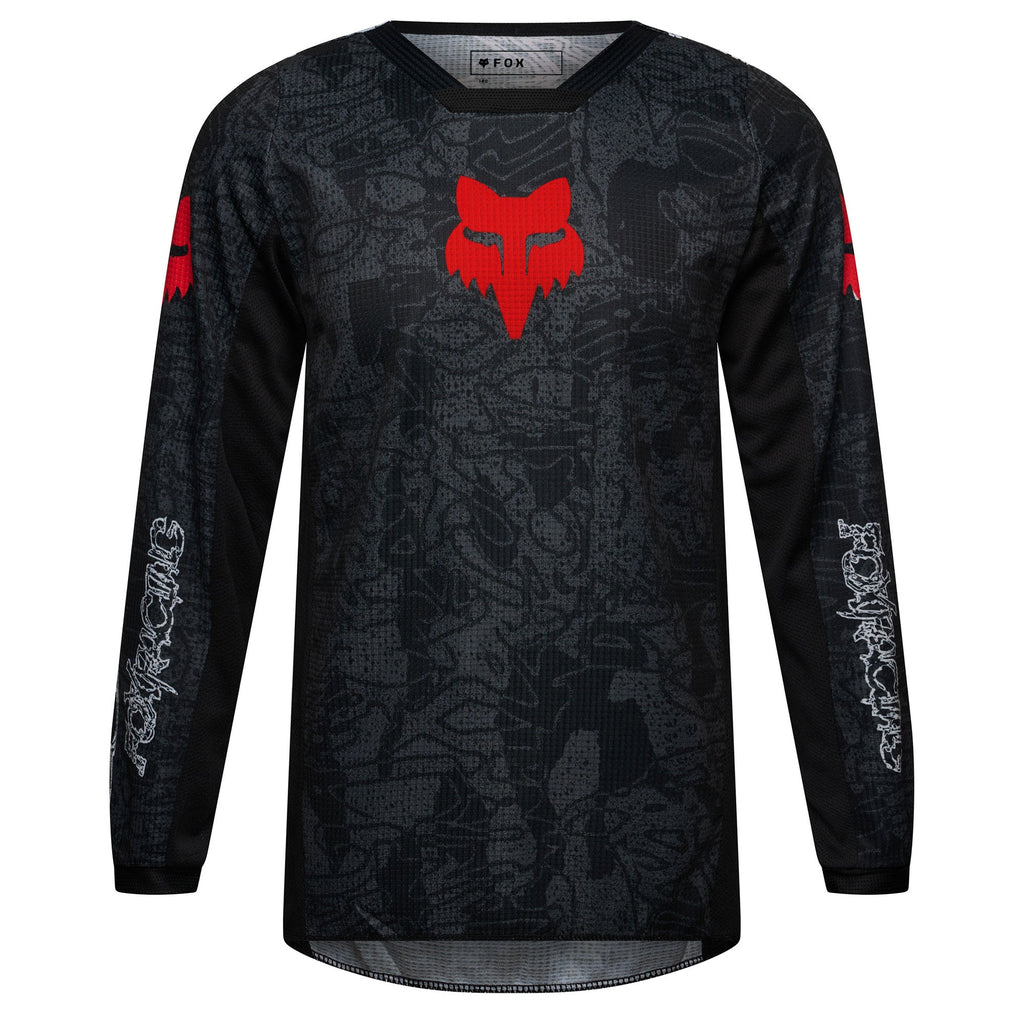 FOX Racing Youth 180 ABYSS MX Jersey (Black/Grey)