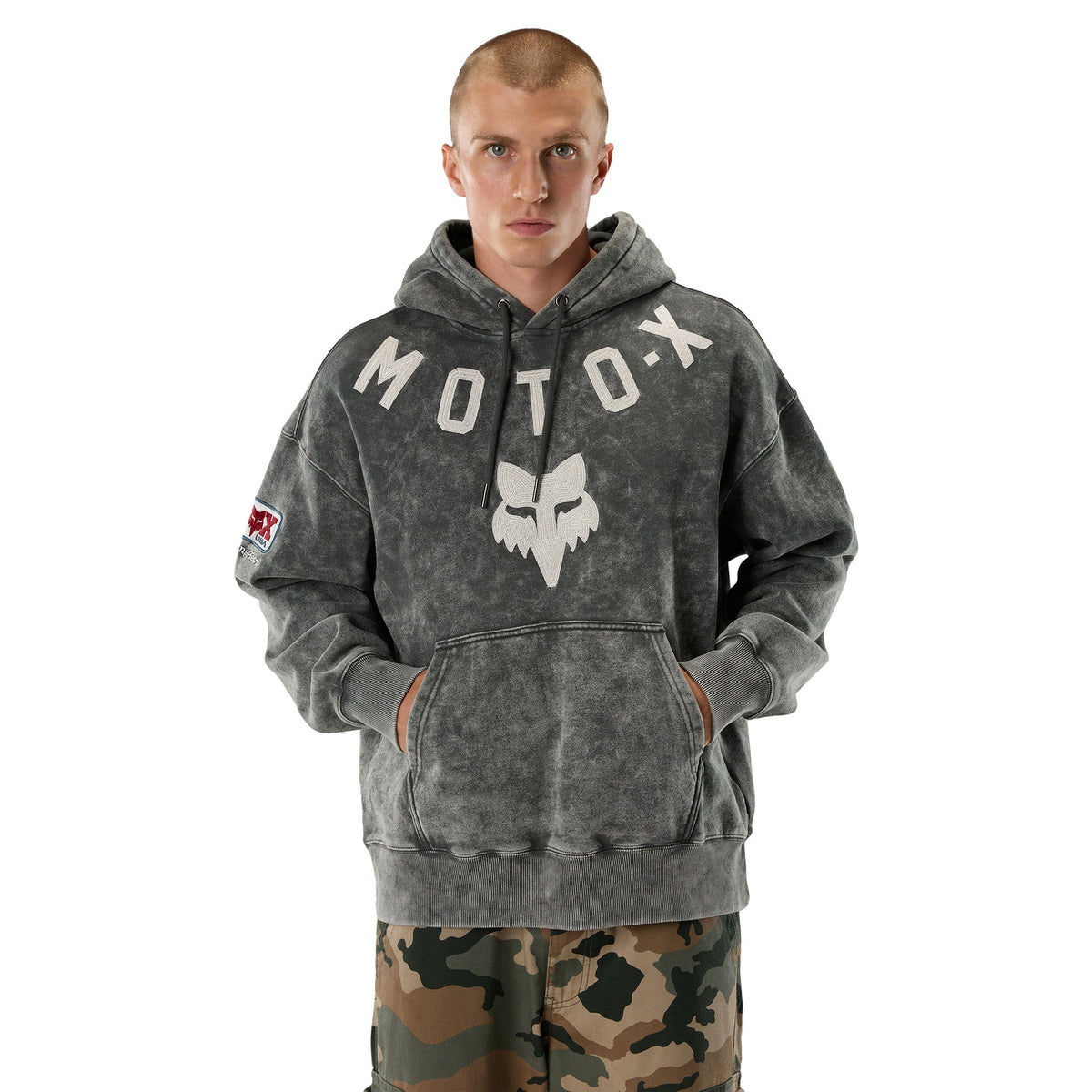 FOX Racing Mens Hoodie - MOTO-X Heavy Weight Fleece Pullover (Dark Shadow)