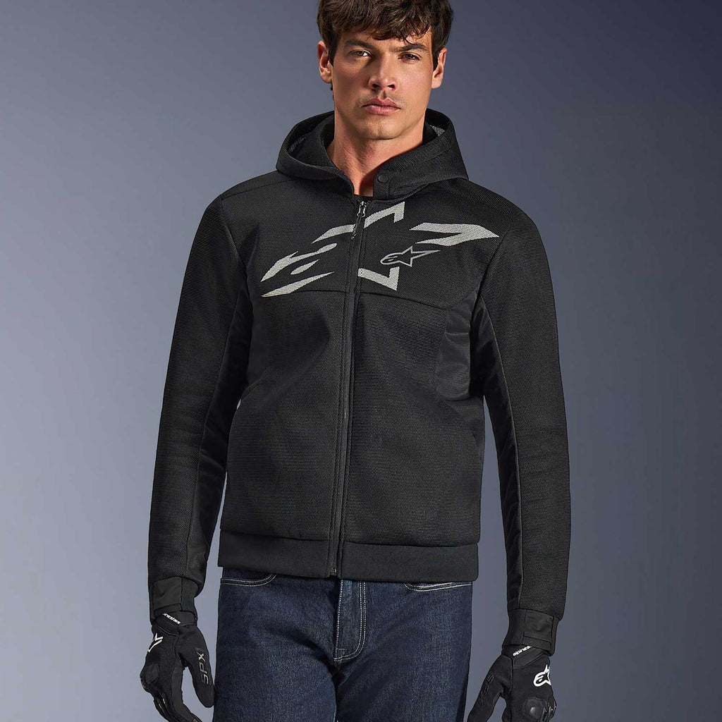 Alpinestars Chrome SUPERAIR Motorcycle Riding Hoodie (Black/Dark Grey/White)
