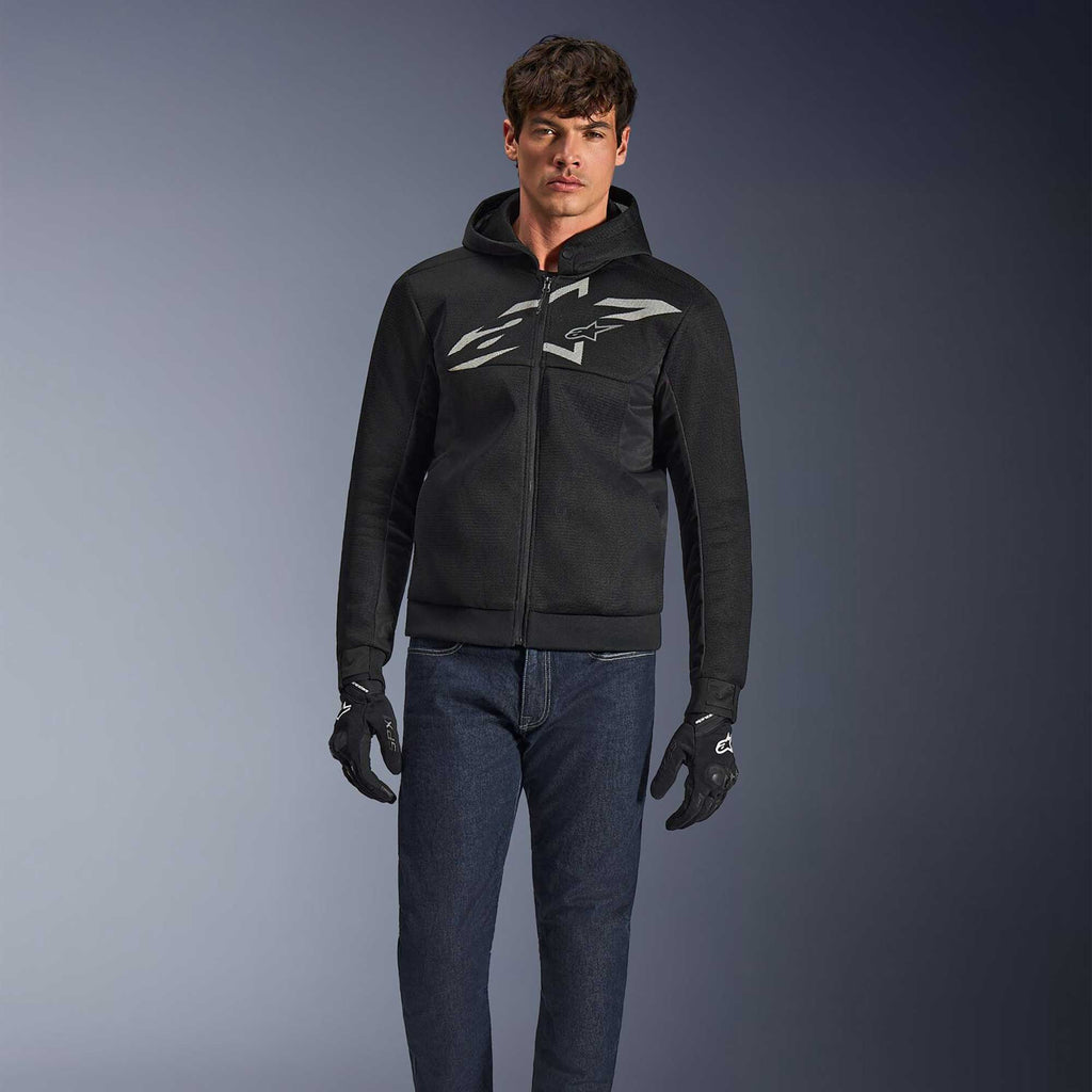 Alpinestars Chrome SUPERAIR Motorcycle Riding Hoodie (Black/Dark Grey/White)
