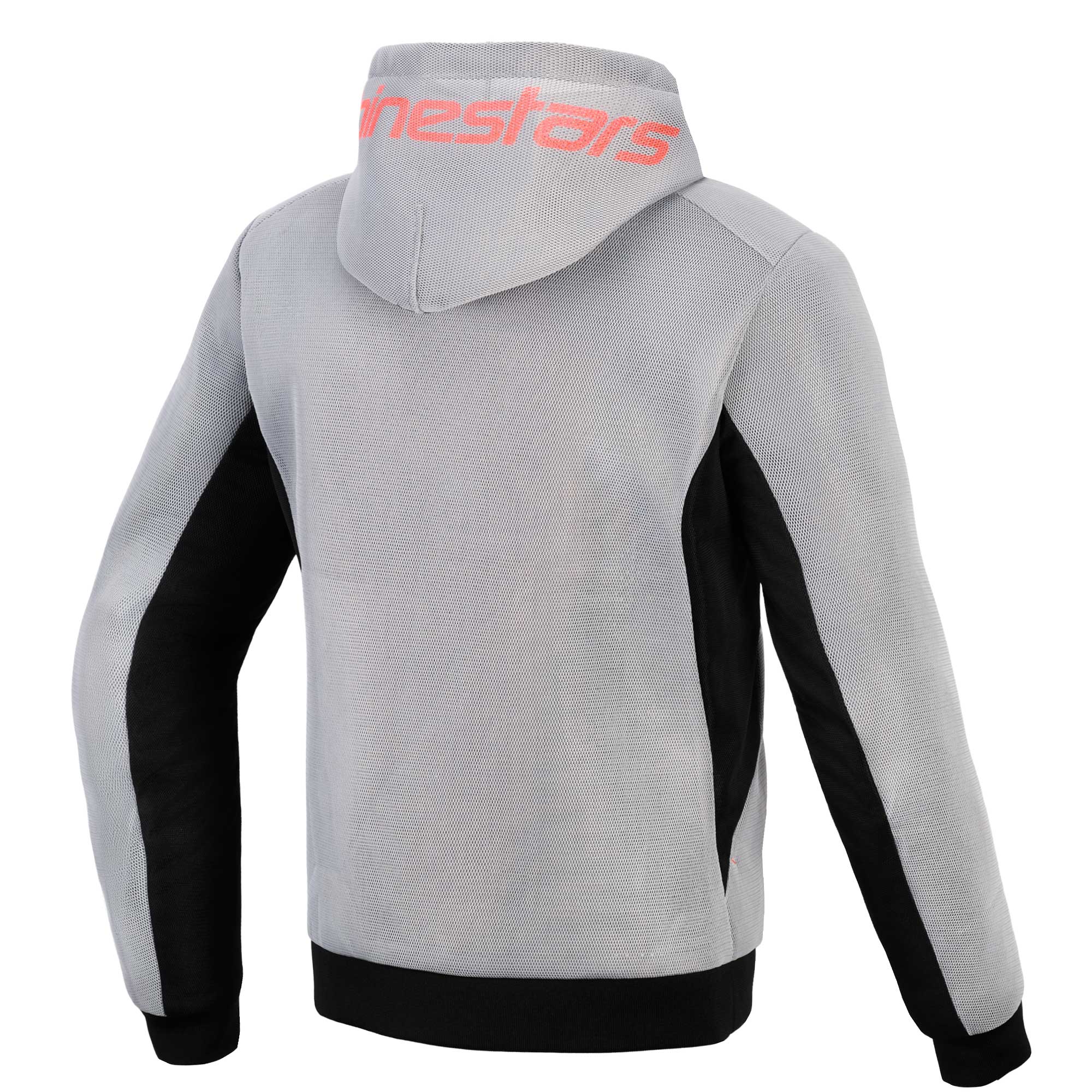Alpinestars Chrome SUPERAIR Motorcycle Riding Hoodie (Black/Mid Grey/Red Fluo)