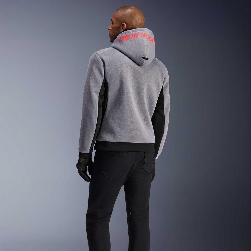 Alpinestars Chrome SUPERAIR Motorcycle Riding Hoodie (Black/Mid Grey/Red Fluo)