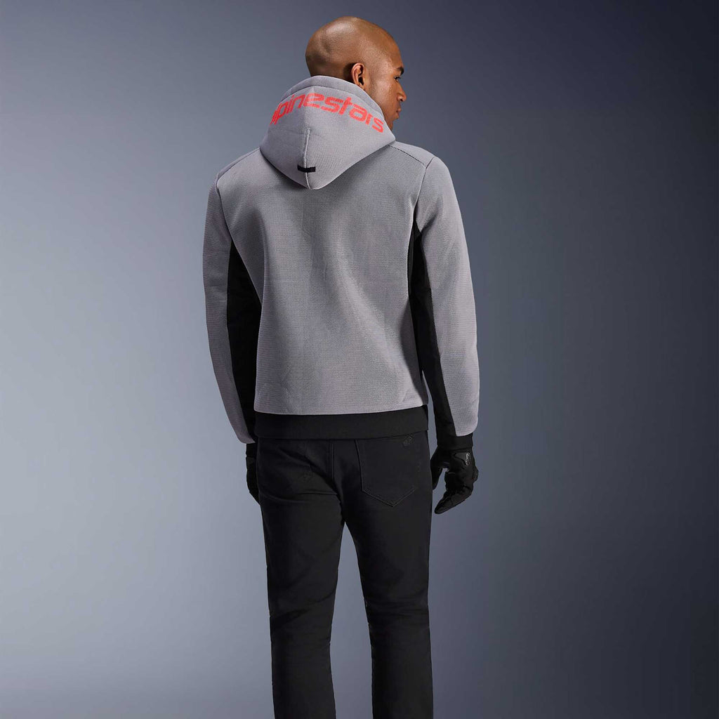 Alpinestars Chrome SUPERAIR Motorcycle Riding Hoodie (Black/Mid Grey/Red Fluo)