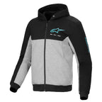 Alpinestars Chrome V2 SPORT Motorcycle Sports Jacket Hoodie (Black/Grey Heather/Turquoise)