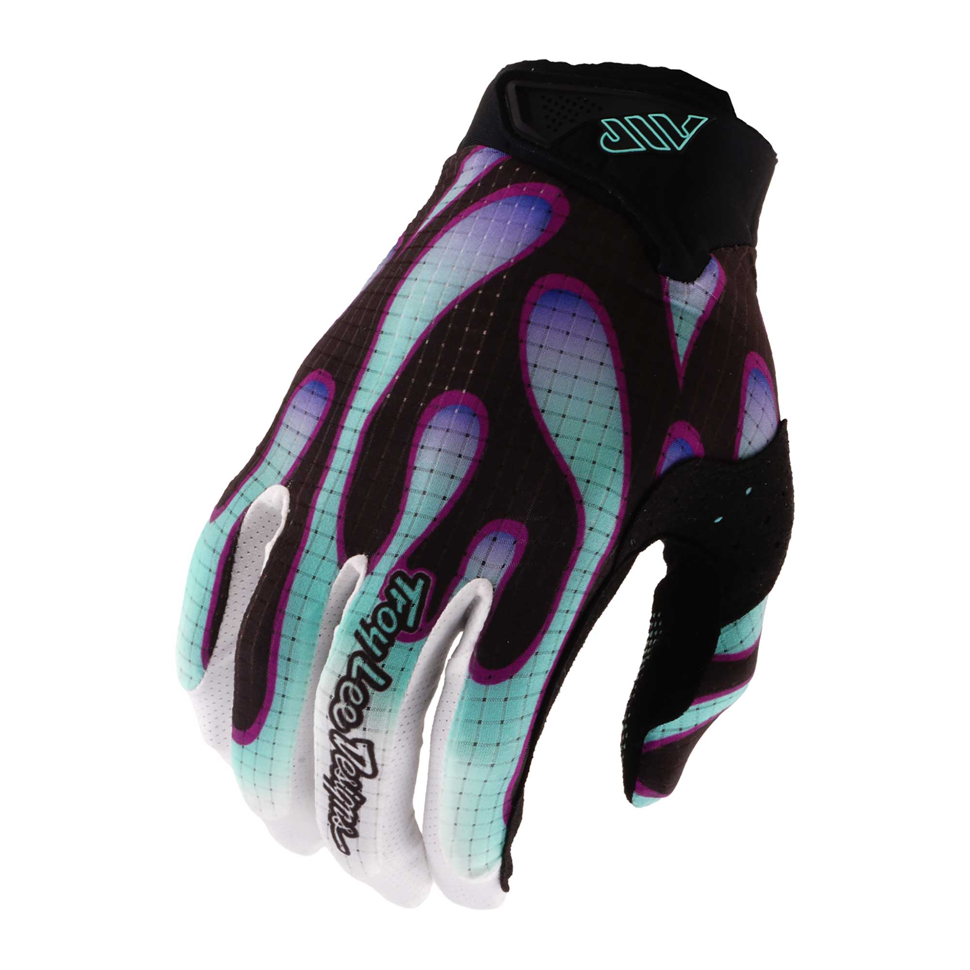 Troy Lee Designs Youth AIR OVERSPRAY MX | MTB  Gloves (Black / Real Teal)